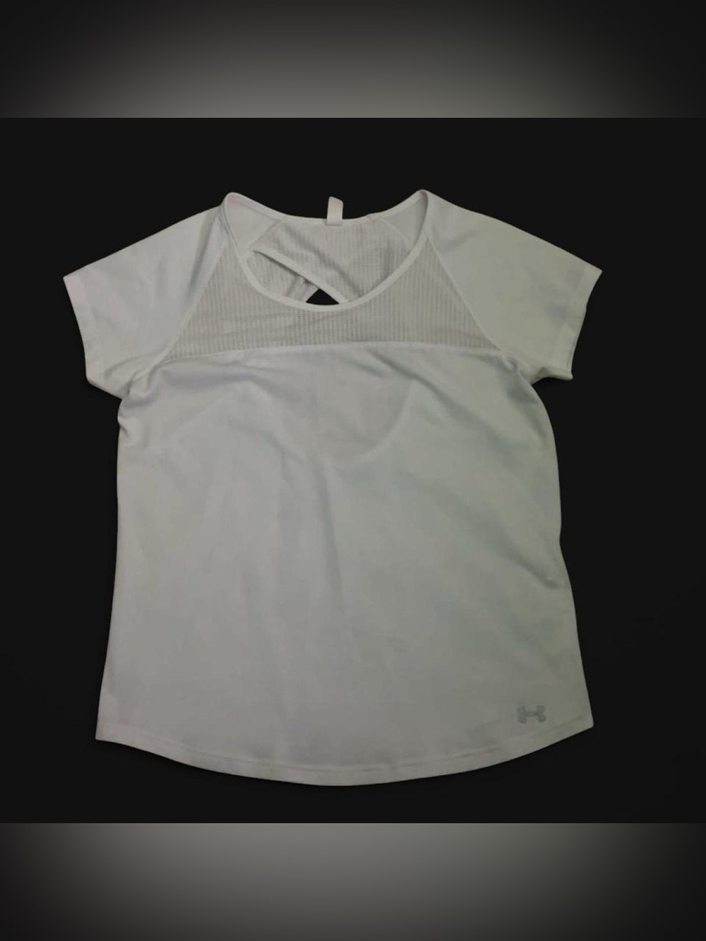 Under Armour White Women's Short Sleeve Mesh Yoke Tee